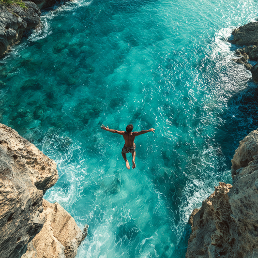 Cliff Diver in Mid-Air - Diamond Painting