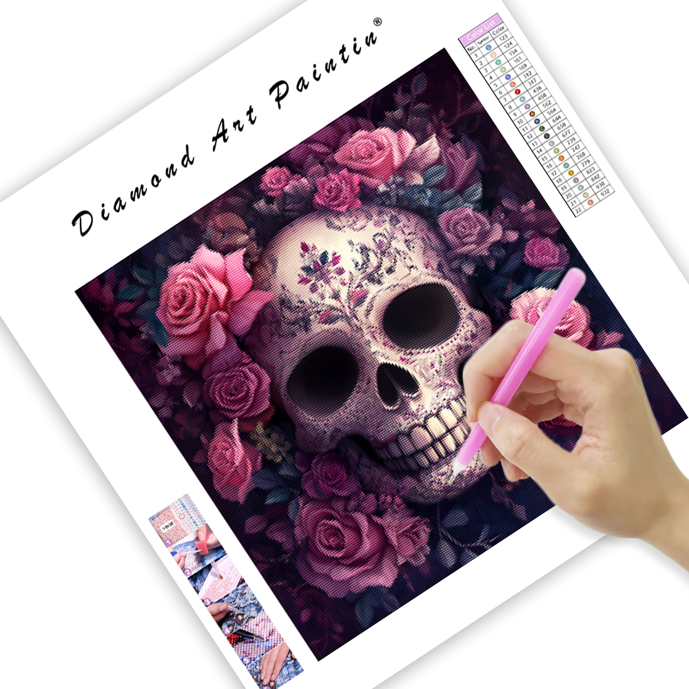 Floral Skull Beauty - Diamond Painting