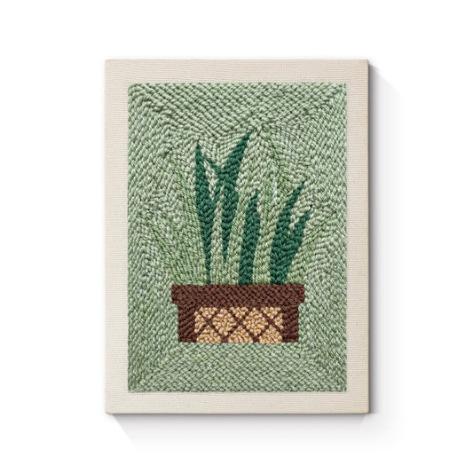 Green Plant - Punch Needle