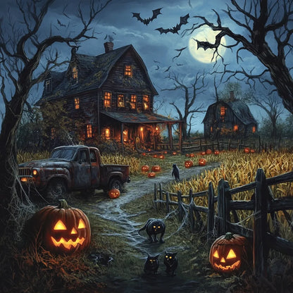 Spooky Halloween Farm - Diamond Painting