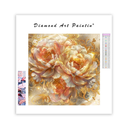 Golden Peony Palace - Diamond Painting