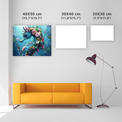 Floral Seahorse - Diamond Painting