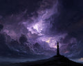Stormy Sky Above the Wizard's Tower - Diamond Painting
