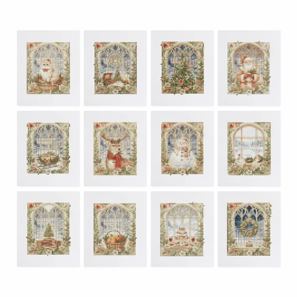 Mini-Frosted Blue Christmas Postcards