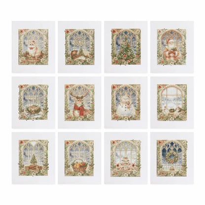 Mini-Frosted Blue Christmas Postcards