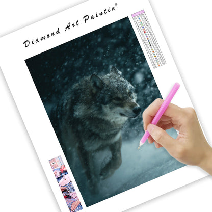 Wolf and Snowstorm - Diamond Painting