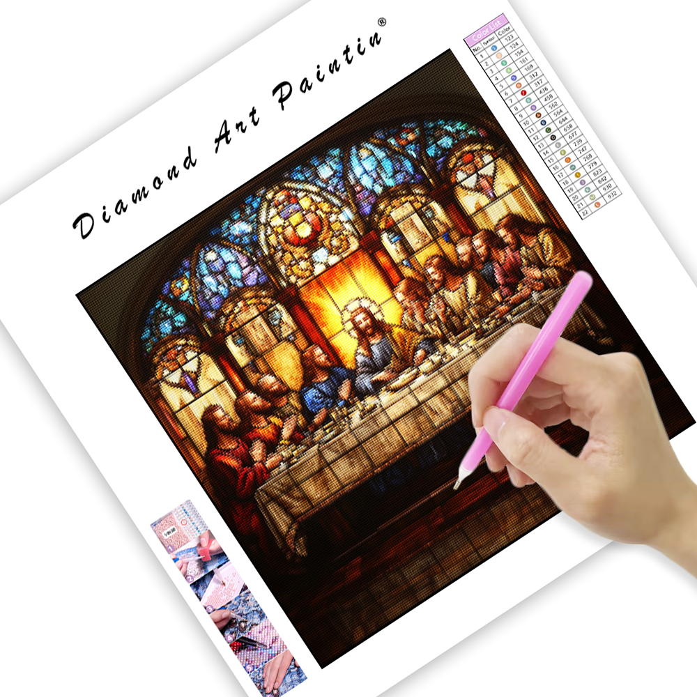 Stained Glass Depiction of The Last Supper - Diamond Painting