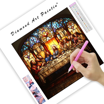 Stained Glass Depiction of The Last Supper - Diamond Painting