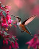 Hummingbird Feeding on Flowers - Diamond Painting