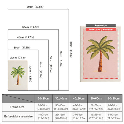 Tropical Palm Tree - Punch Needle