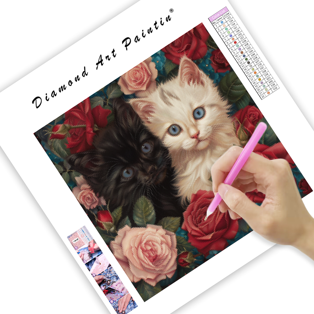Rose Cats - Diamond Painting
