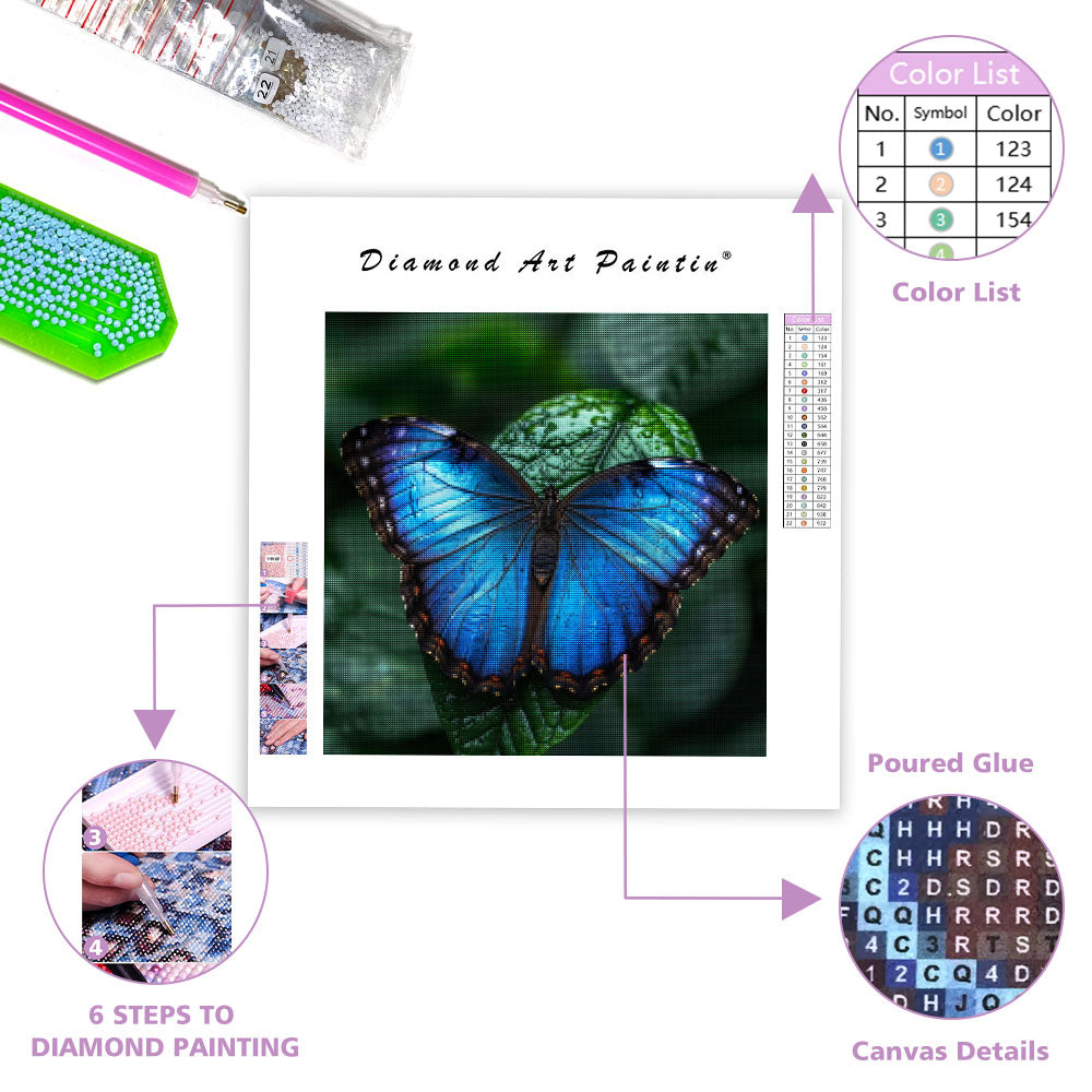 Blue Morpho Beauty - Diamond Painting