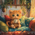 Cozy Cup Kitten - Diamond Painting