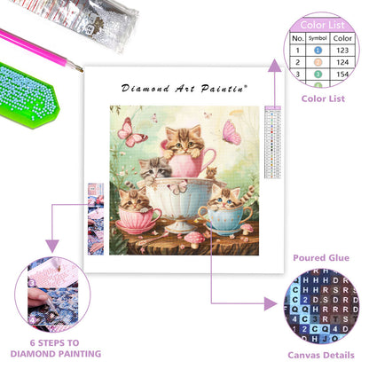 Tea Party Cats - Diamond Painting