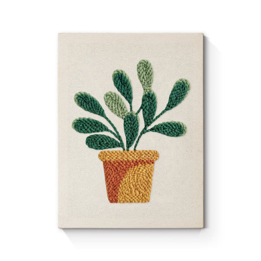 Plant in Pot - Punch Needle