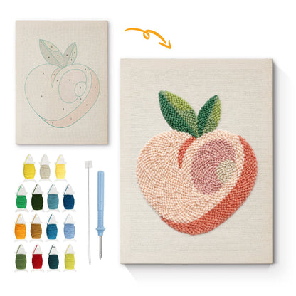 Peach Embroidery - Punch Needle
