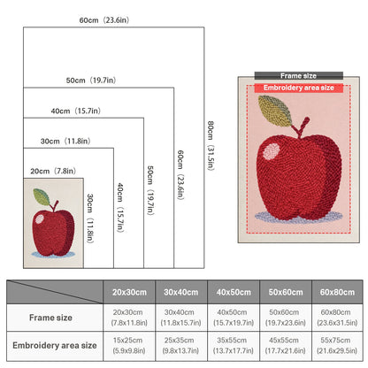 Apple Embroidery - Punch Needle