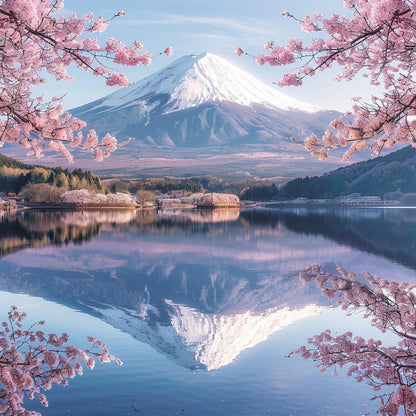 Fuji Cherry Reflection - Diamond Painting