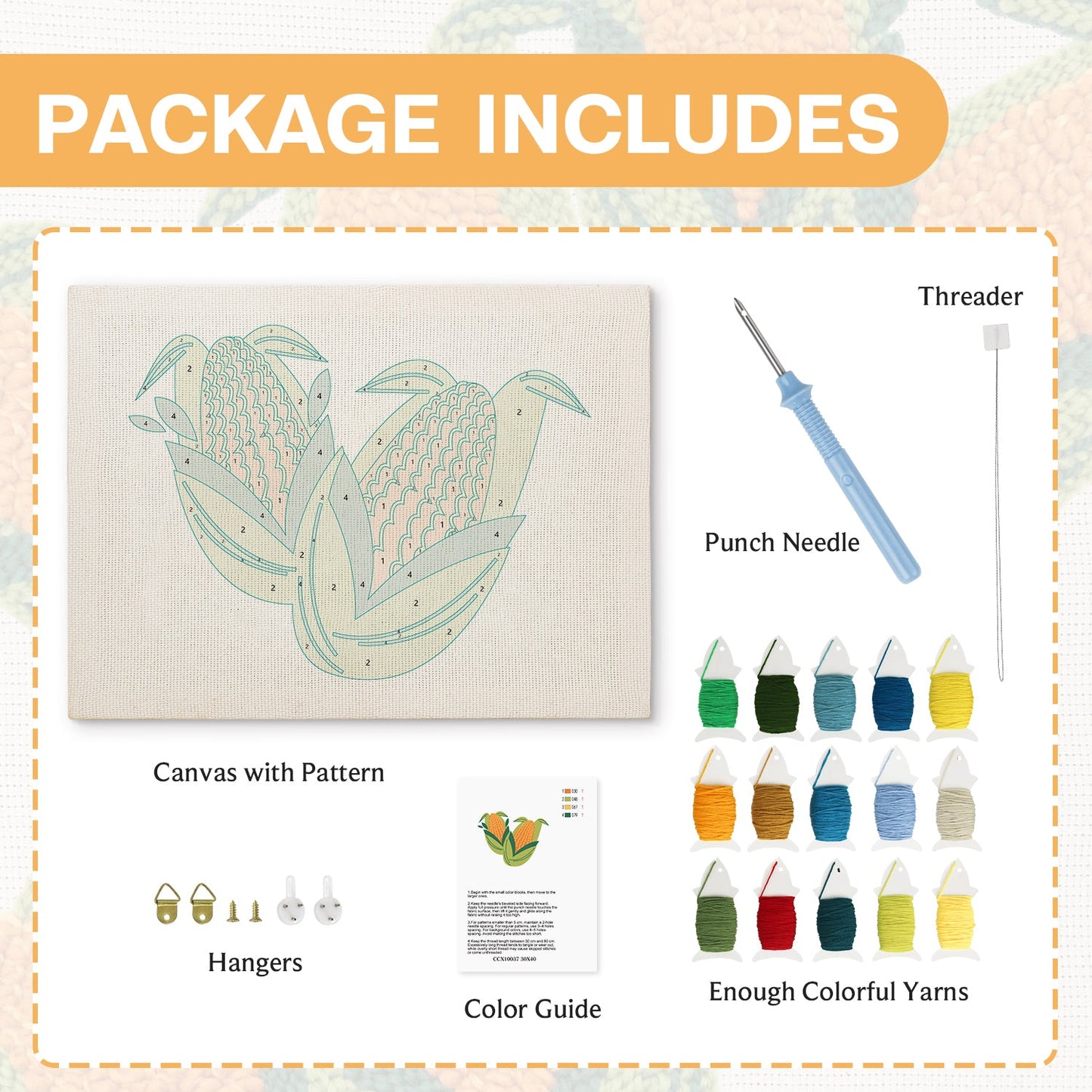 Corn on the Cob - Punch Needle