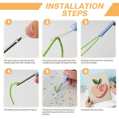 Peach Embroidery - Punch Needle