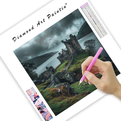 Scottish Castle Loch - Diamond Painting