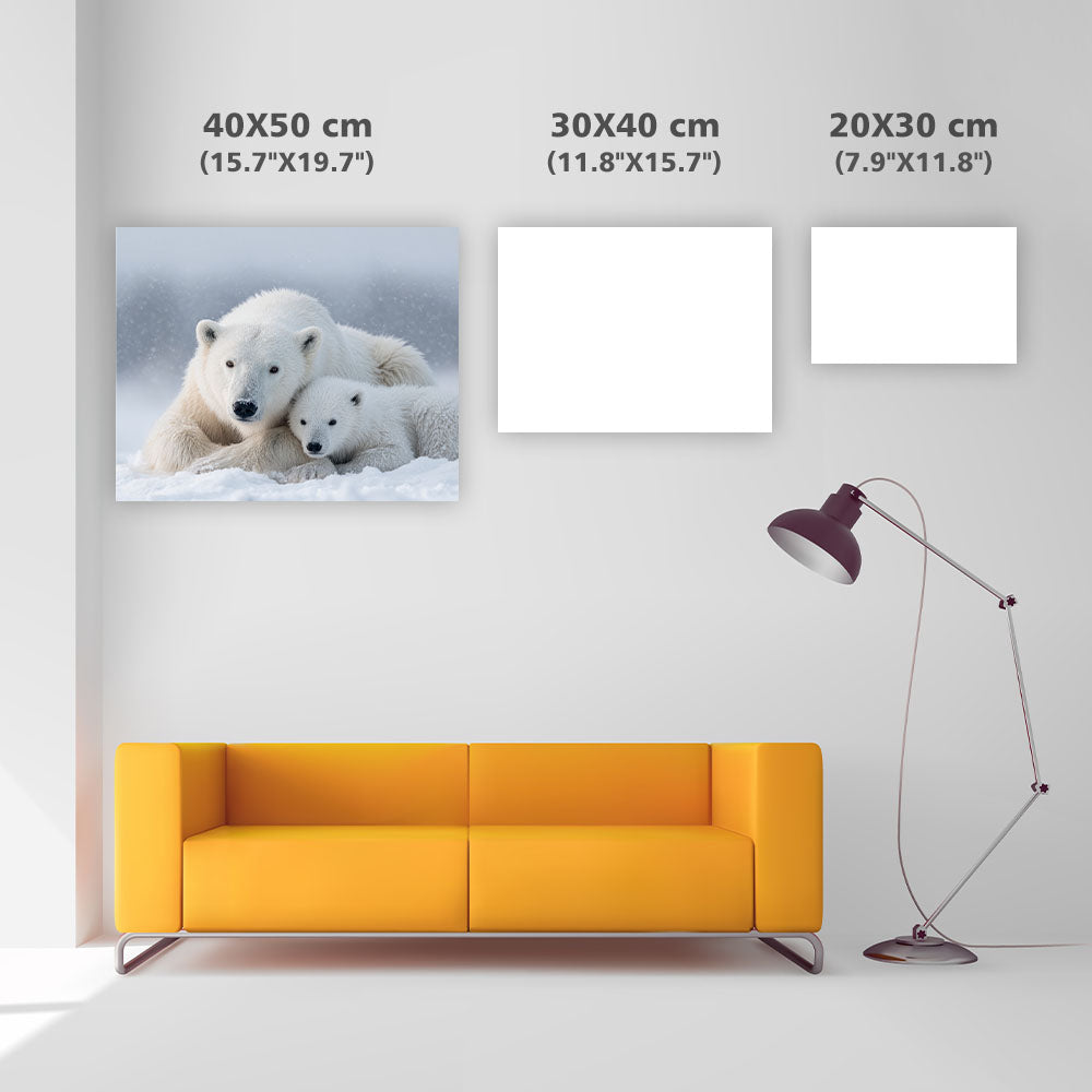 Polar Bear Mother and Cub - Diamond Painting