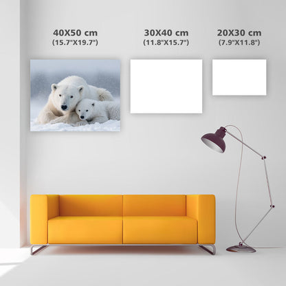 Polar Bear Mother and Cub - Diamond Painting