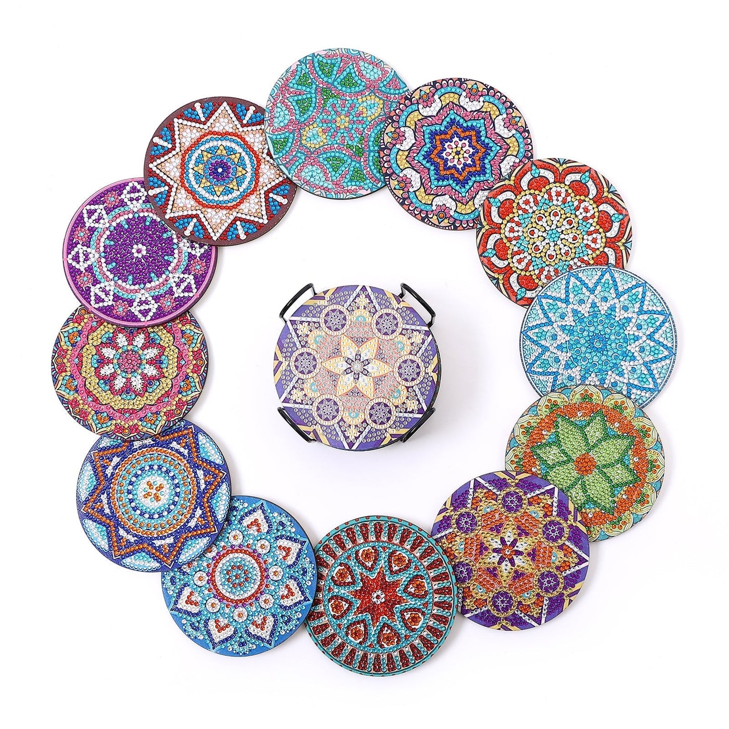DIY Mandala K - Diamond Coasters