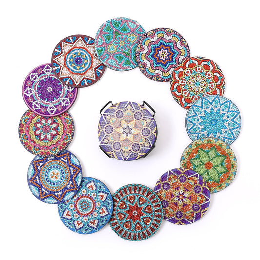DIY Mandala K - Diamond Coasters