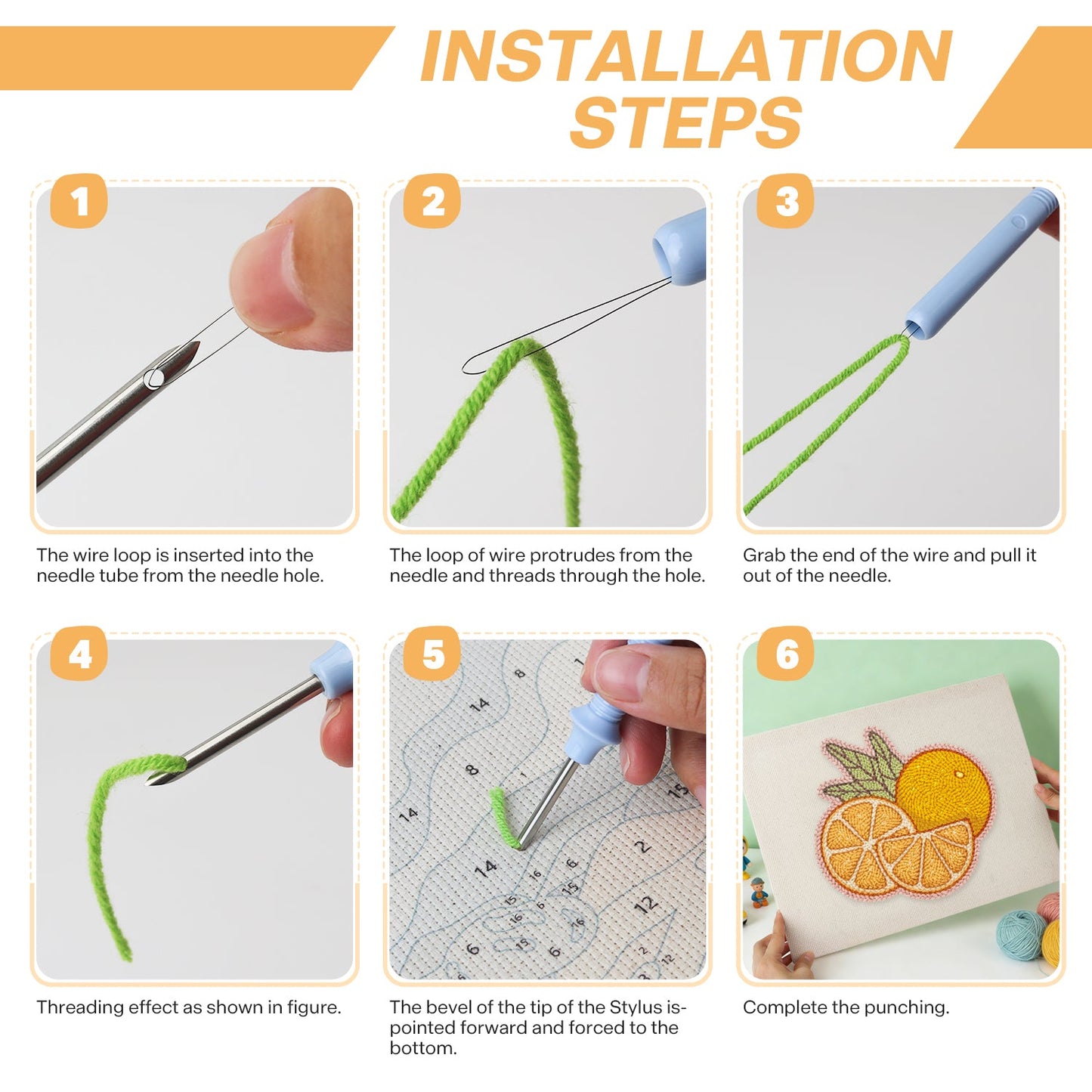 Fresh Oranges- Punch Needle
