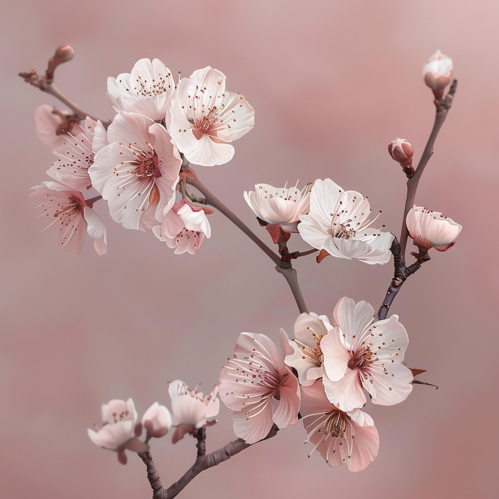 Blooming Cherry Branch - Diamond Painting
