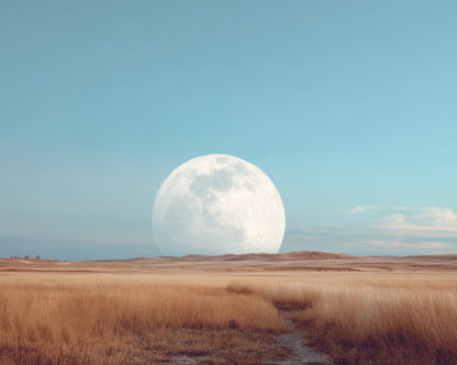 Moon Over Field - Diamond Painting