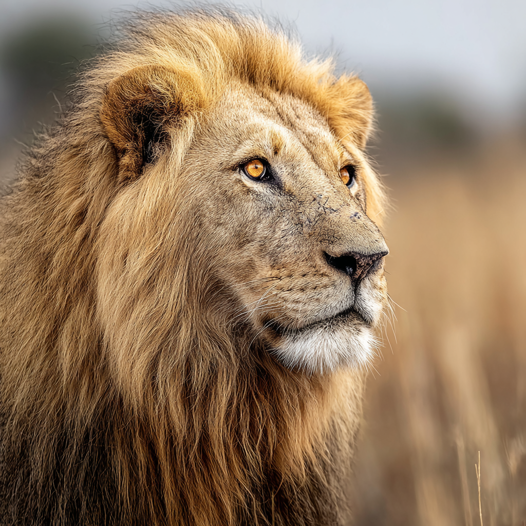 Lion's Majestic Gaze - Diamond Painting