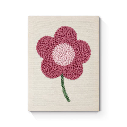 Pink Daisy Flower - Punch Needle
