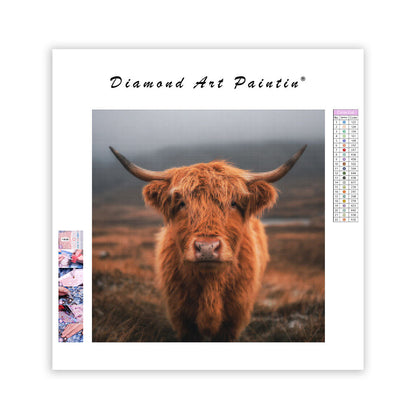 Fluffy Highland Cow - Diamond Painting