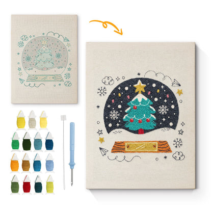 Christmas Tree Scene - Punch Needle