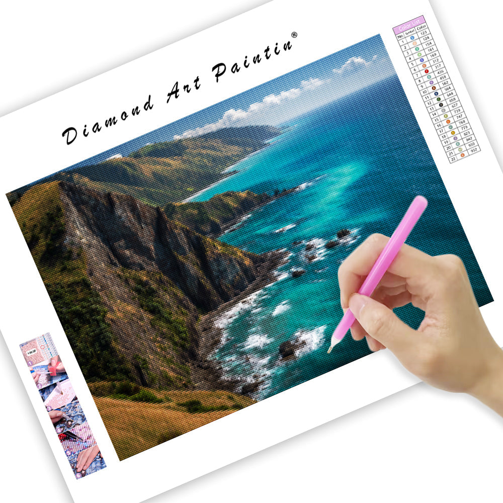 New Zealand Coastal Cliffs - Diamond Painting