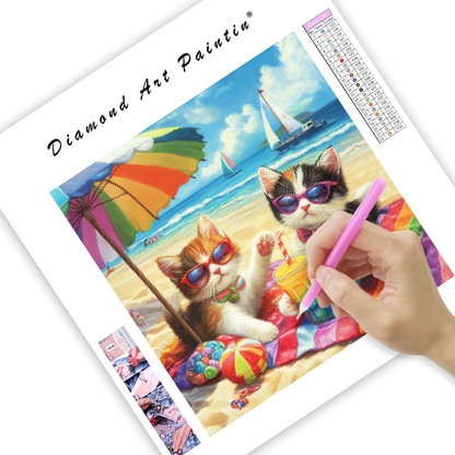 Beach Kitten - Diamond Painting