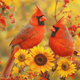 Sunflower Birds - Diamond Painting