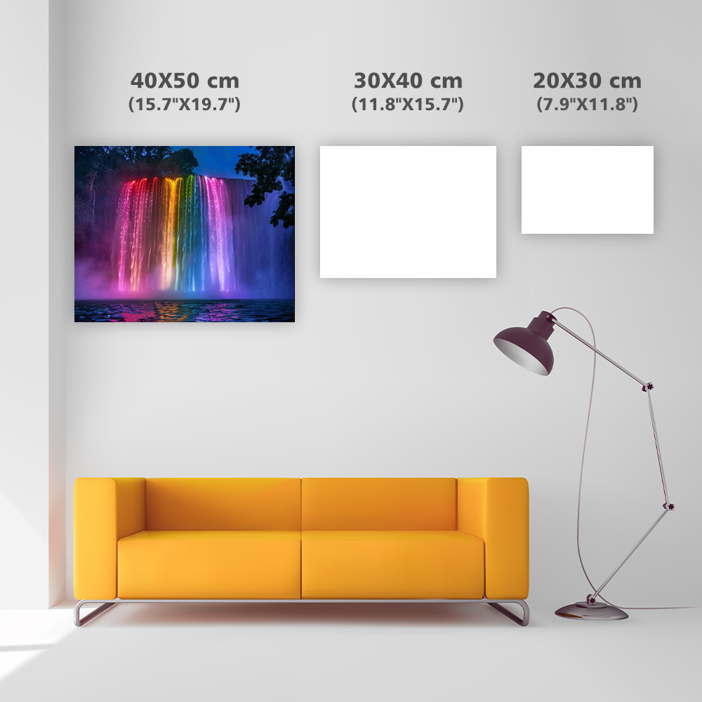 Rainbow Nightfall Falls - Diamond Painting