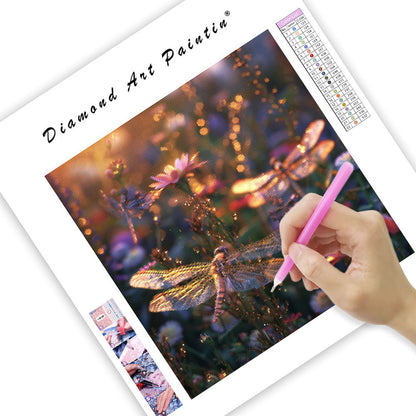 Magical Dragonfly Garden - Diamond Painting