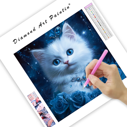 Royal Blue Kitty - Diamond Painting