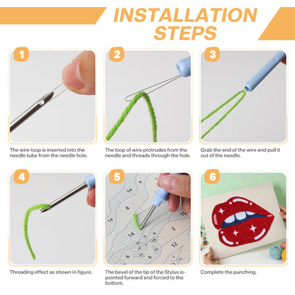 Lips with Tongue - Punch Needle