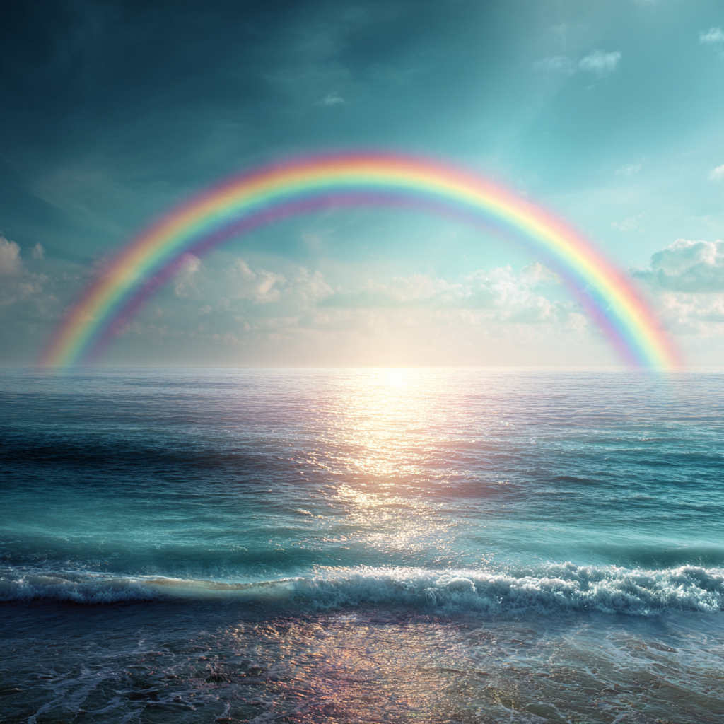 Rainbow over Calm Sea - Diamond Painting