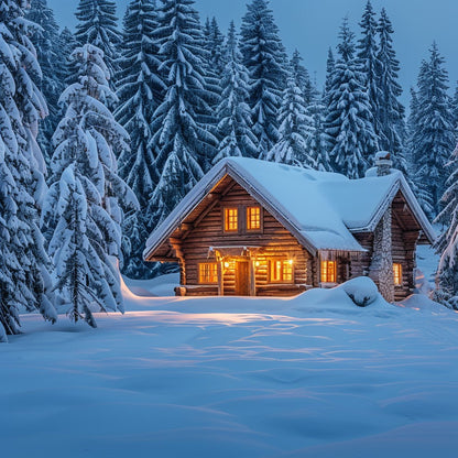 Winter Cabin Retreat - Diamond Painting