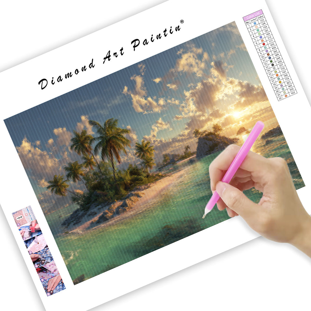 Tropical Island View - Diamond Painting