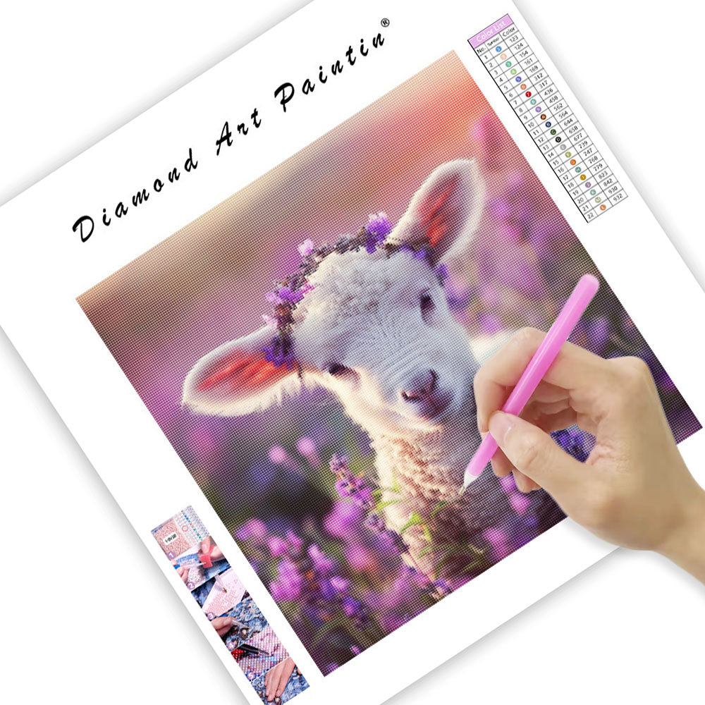 Lavender Lamb - Diamond Painting