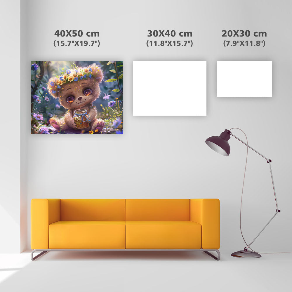 Flower Honey Bear - Diamond Painting