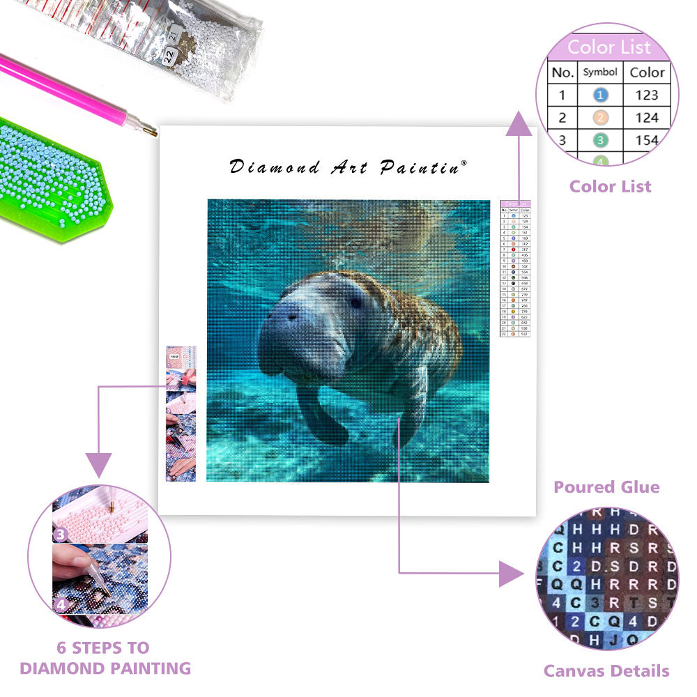 Gentle Manatee - Diamond Painting