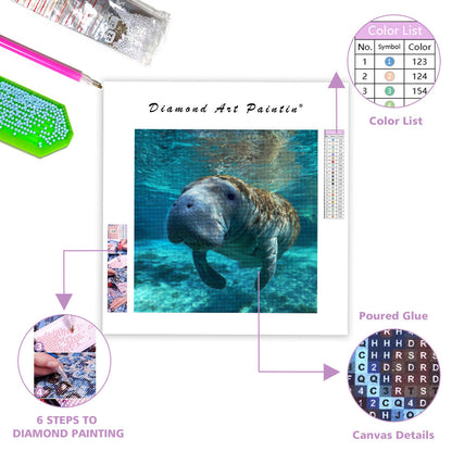 Gentle Manatee - Diamond Painting